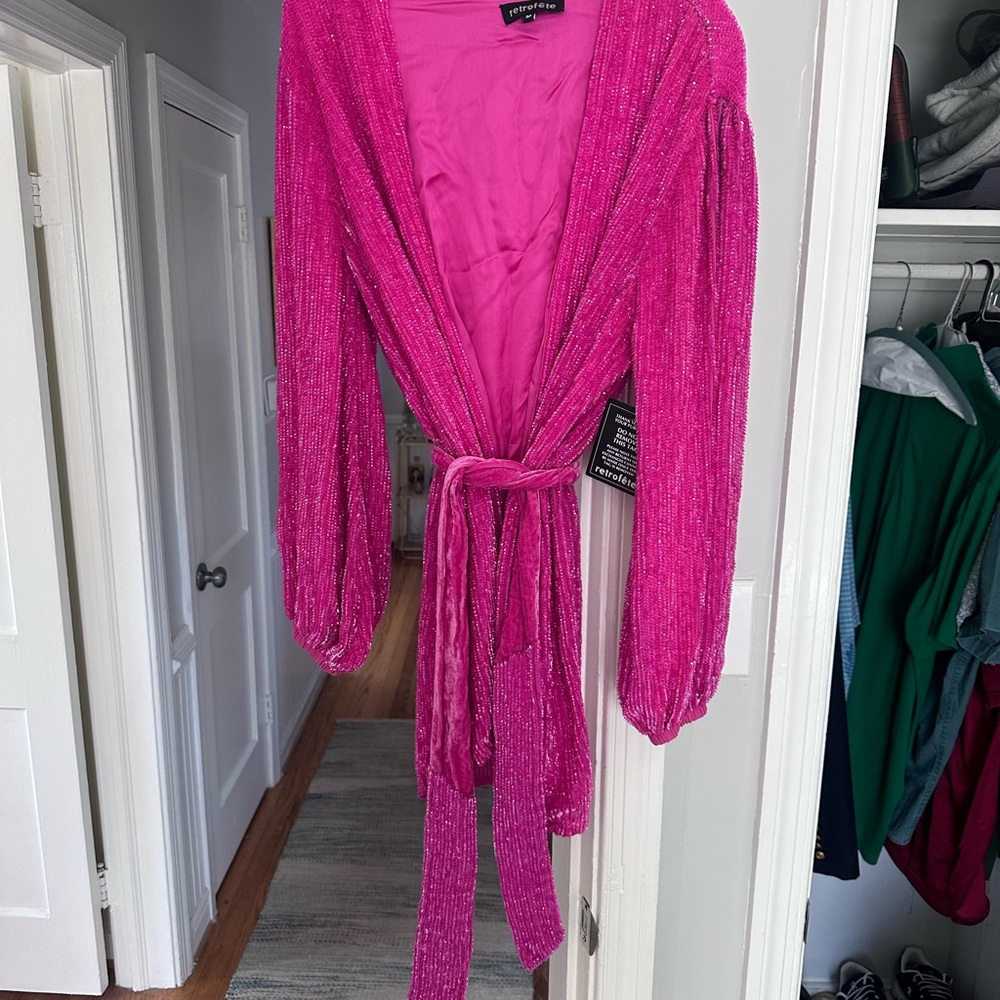 Retrofete Fuchsia Sequin Robe